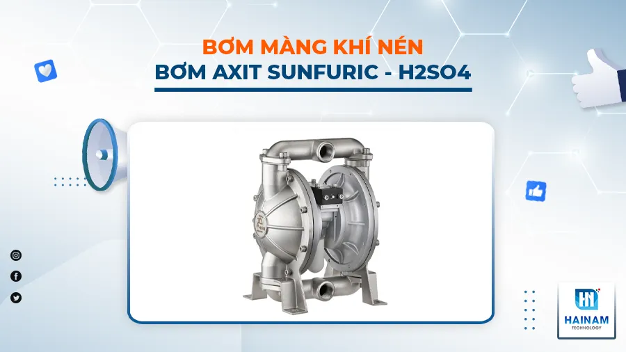 bơm màng khí nén bơm axit sunfuric