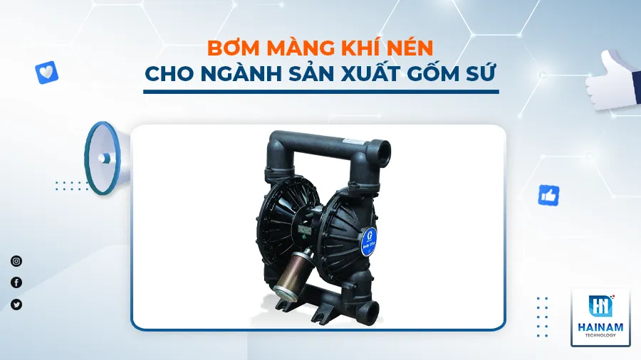 bơm màng khí nén cho ngành gốm sứ