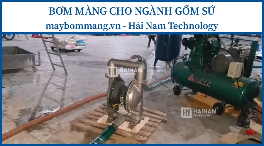 ứng dụng của bơm màng trong ngành gốm sứ