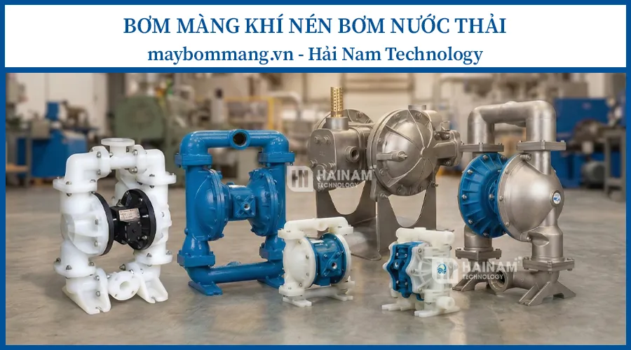 bơm màng khí nén bơm nước thải công nghiệp