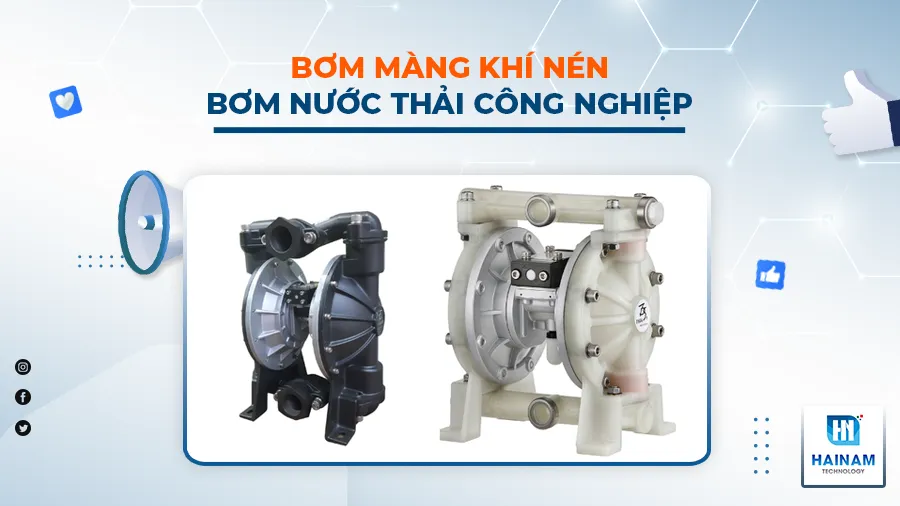 bơm màng khí nén bơm nước thải công nghiệp