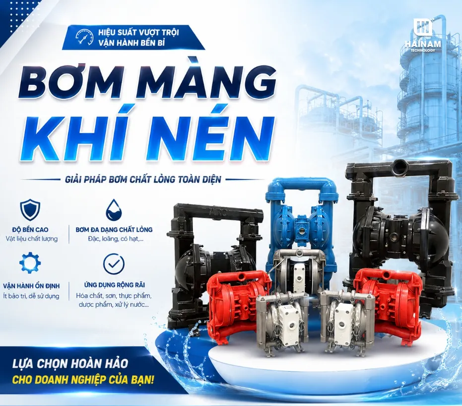 bơm amfng khí nén bơm thực phẩm, hóa chất