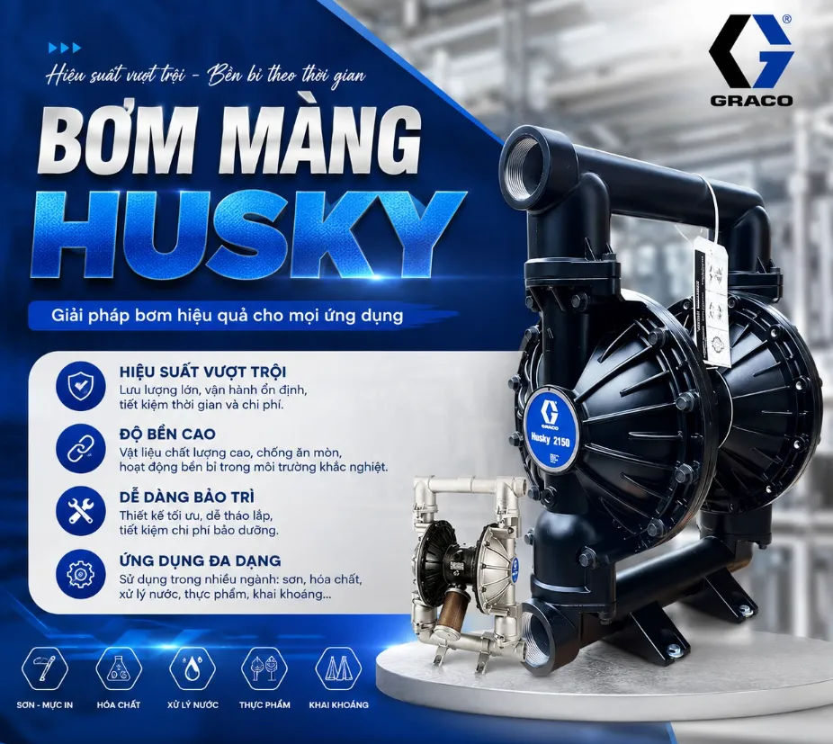 bơm màng Husky bơm hóa chất