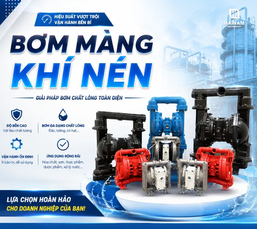 bơm màng khí nén chính hãng tại Hải Nam Technology