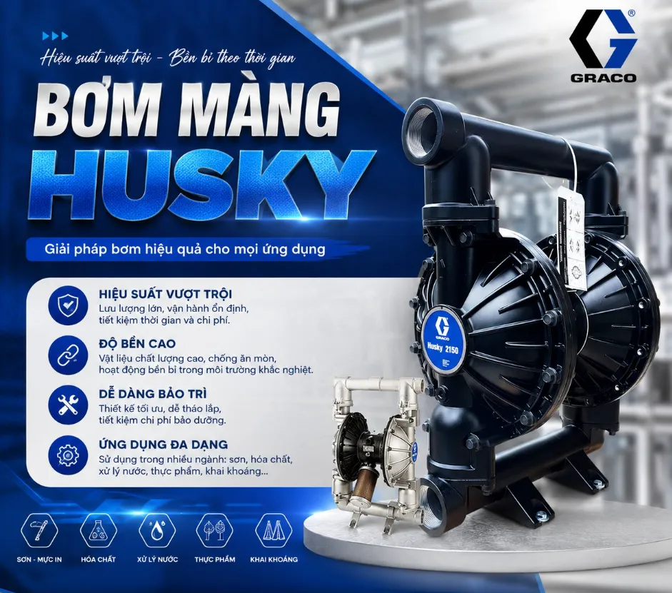bơm màng khí nén husky chính hãng