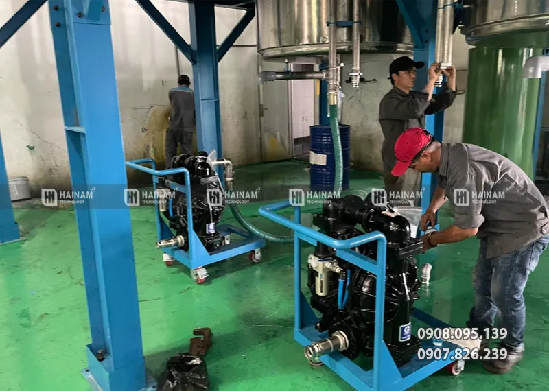 dự án lắp máy bơm husky cho nhà máy
