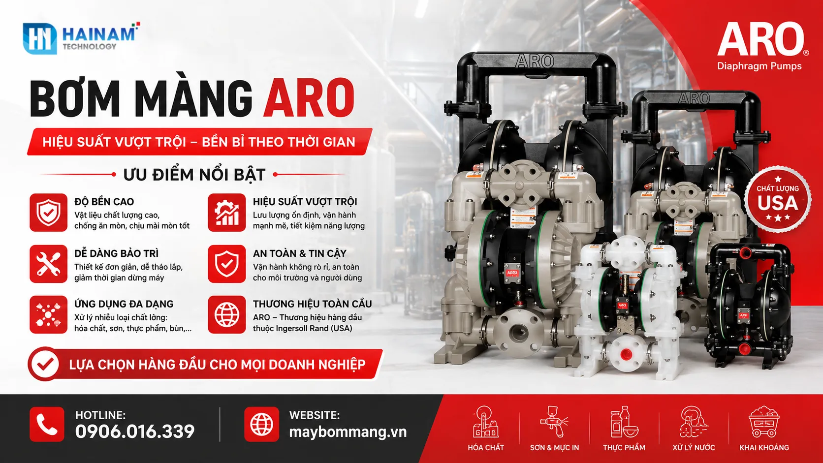 ưu điểm nổi bật bơm màng aro